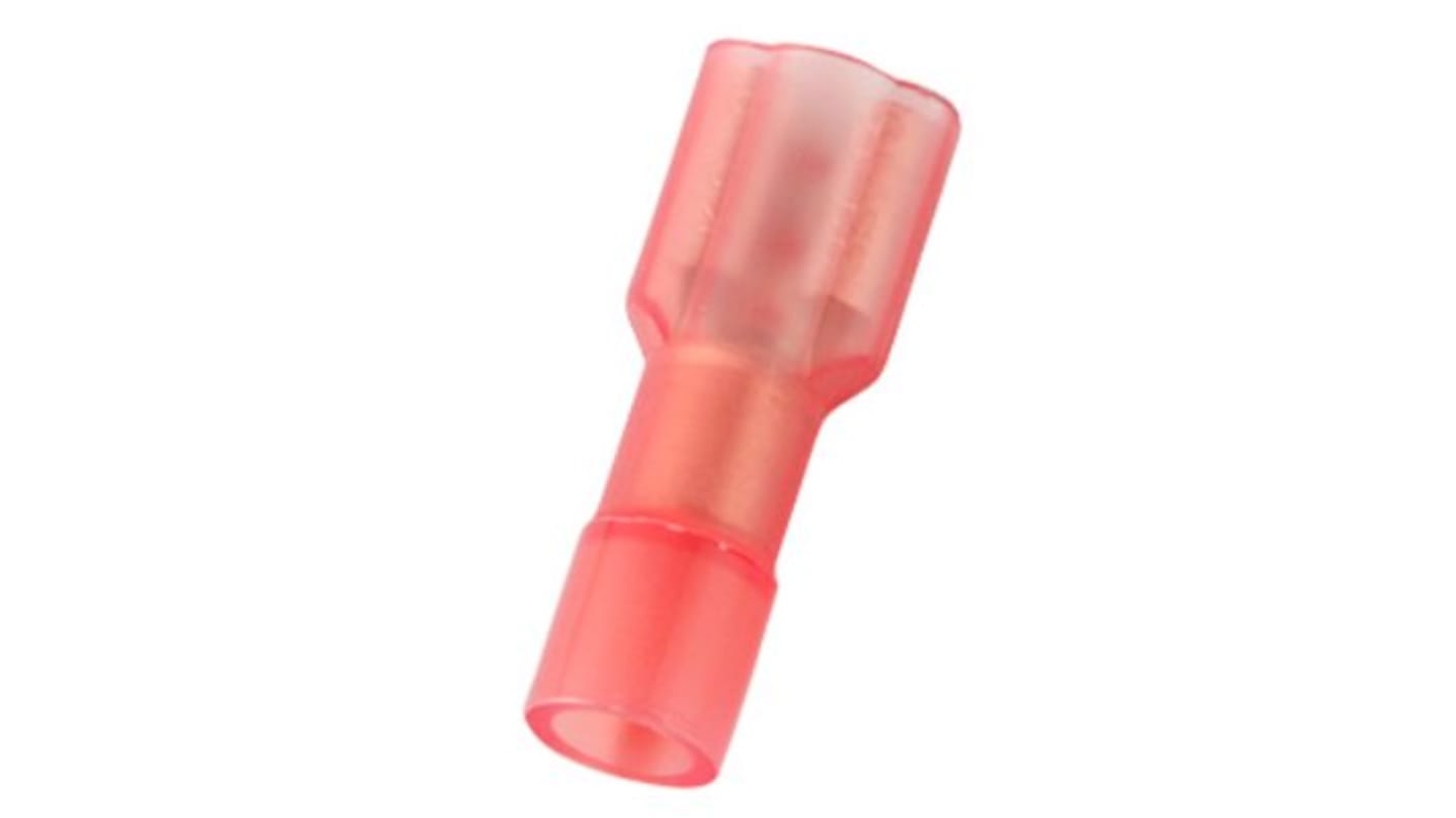 RS PRO Red Insulated Female Spade Connector, Double Crimp, 4.75 x 0.8mm Tab Size, 0.5mm² to 1.5mm²