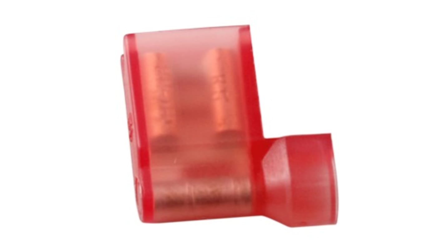 Terminal de lengüeta hembra aislado de color Rojo RS PRO de crimpar, 6.35 x 0.8mm, 0.5mm² → 0.75mm², long. 15.2mm, de