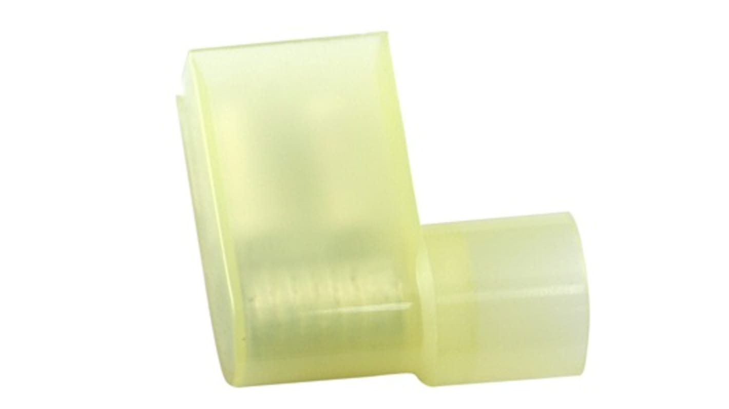 RS PRO 绝缘旗形接线端子端子母座, 6.35 x 0.8mm接片, 线规4mm²至6mm², 黄色, 尼龙绝缘, 镀锡黄铜触点