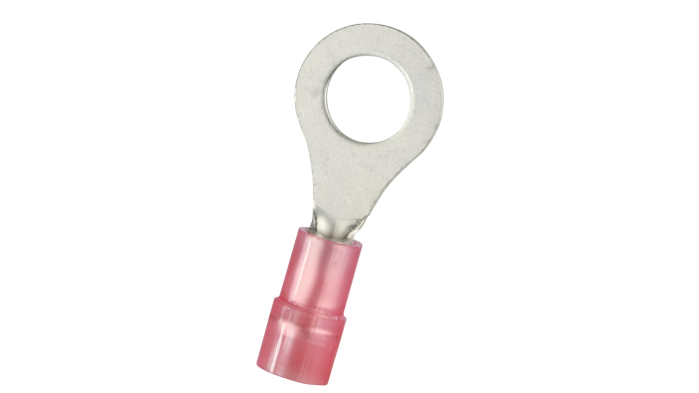 RS PRO Insulated Crimp Ring Terminal, M6 Stud Size, 0.5mm² to 1.5mm² Wire Size, Red