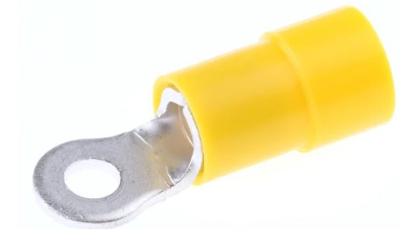 RS PRO Insulated Crimp Ring Terminal, M3 Stud Size, 4mm² to 6mm² Wire Size, Yellow