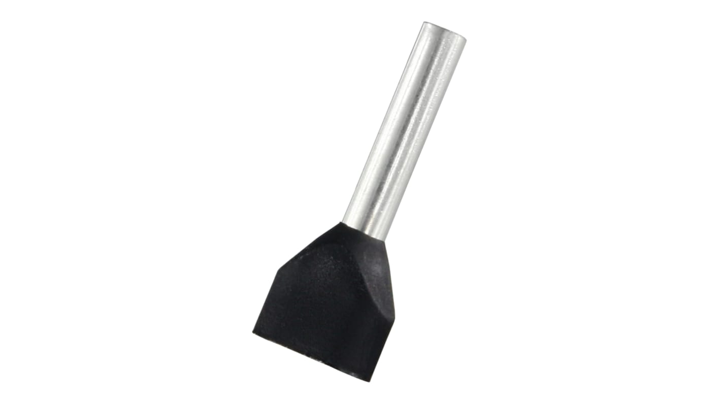 Terminal de puntera hueca RS PRO, Aislado, Pin de 12mm, Negro 2 x 16AWG 2 x 1.5mm² 2 x 16AWG 2 x 1.5mm²