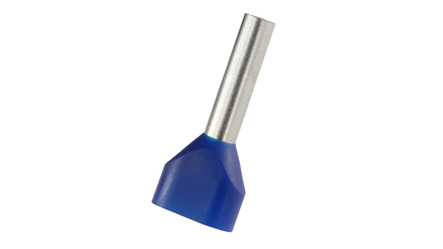 Terminal de puntera hueca RS PRO, Aislado, Pin de 13mm, Azul 2 x 14AWG 2 x 2.5mm² 2 x 14AWG 2 x 2.5mm²