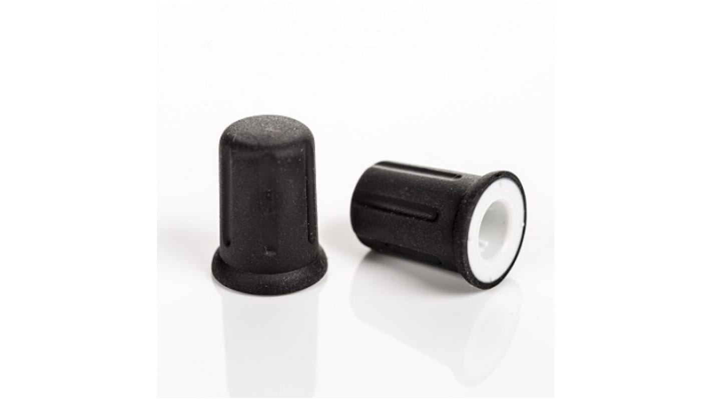 Manopola per potenziometro Sifam, Ø 12.5mm, albero da 6mm (Tipo scanalato), col. Nero