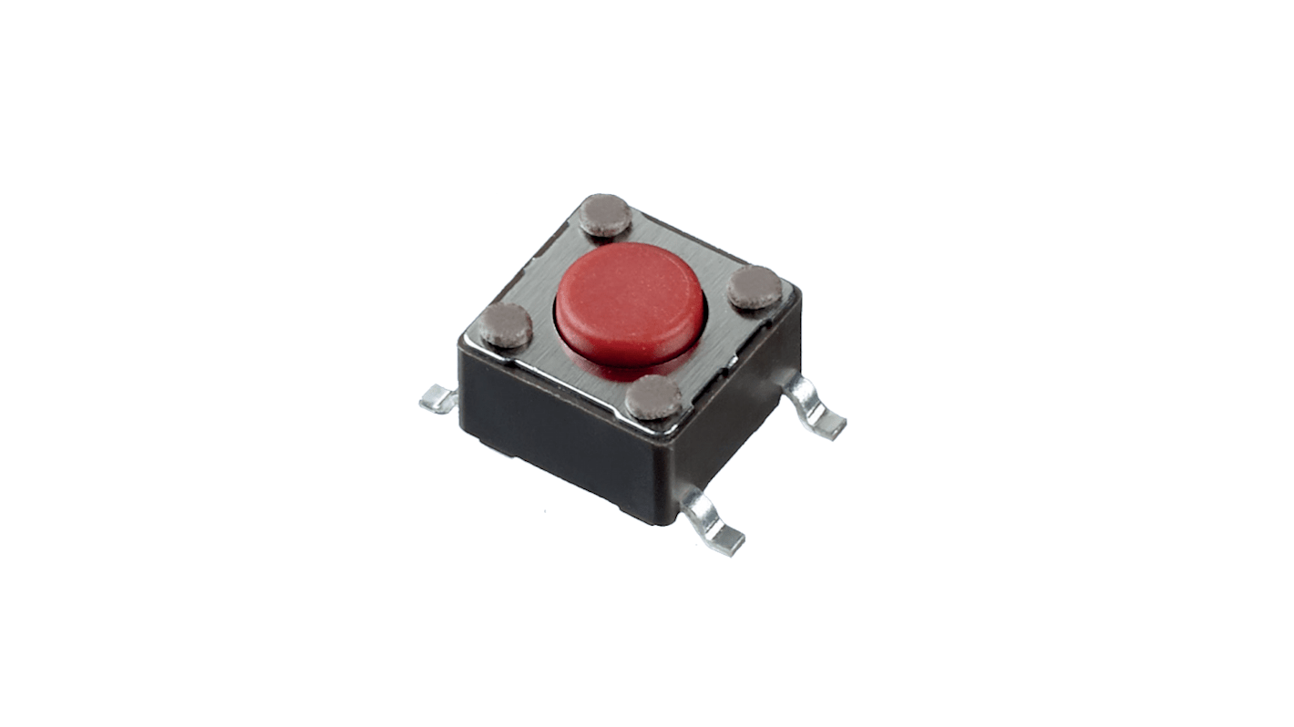 APEM Red Tact Switch, SPST 50mA 7mm Surface Mount