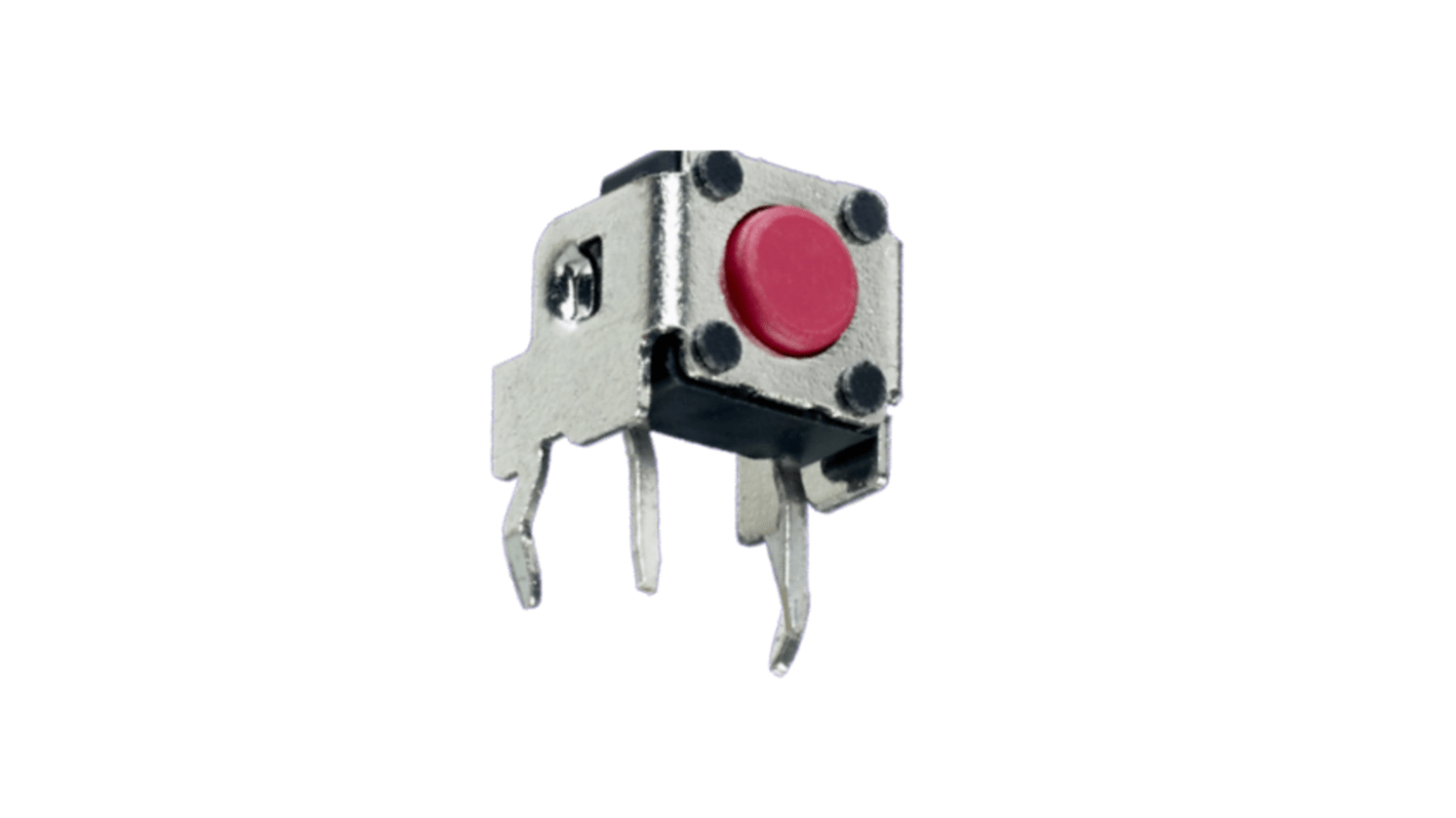 APEM   SPST, Lötanschluss 50mA Tastend 9.5mm Taster Rot