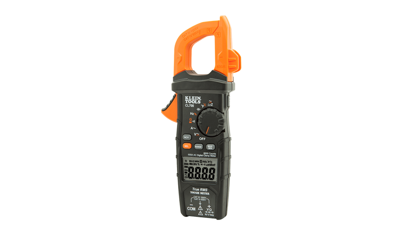 Klein Tools CL700 交流钳形表, 真有效值, 600A 交流, 1000V 交流, 符合CAT III 1000V