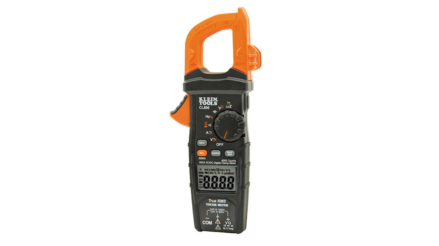 Pinza amperometrica c.a.-c.c. Klein Tools CL800, Max 600A ca, Max 1000V cc