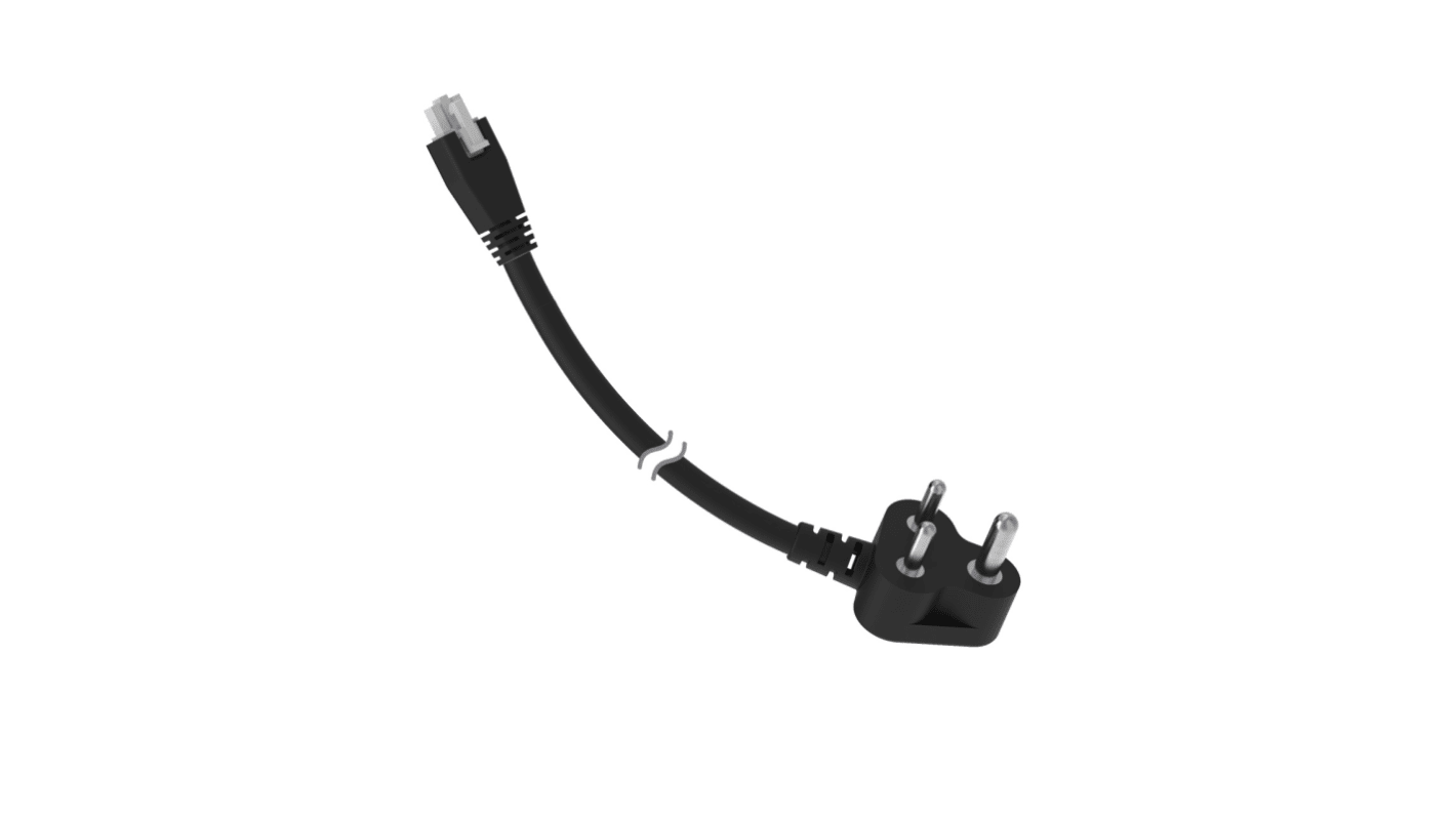 Banner Straight Molex Socket to Right Angle AC Plug Plug Power Cord, 1.8m