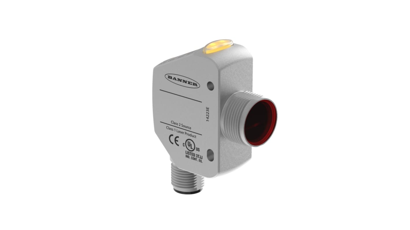 Banner Background Suppression Photoelectric Sensor, Block Sensor, 25-600 mm Detection Range