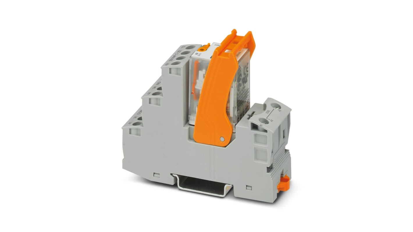 Phoenix Contact Relay Module, DIN Rail Mount, 24V ac Coil, 4PDT, 5mA Load