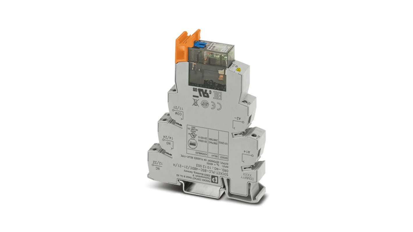 Phoenix Contact Relaismodul, 40.3V / 62.4V dc 48V dc, 2-poliger Wechsler DIN-Schienen 250V ac/dc