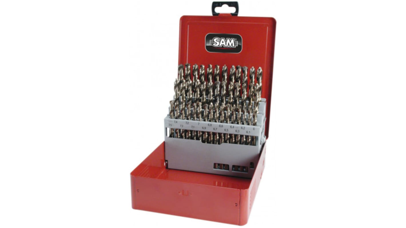 SAM 中心钻头 钻头套装, 1mm至10.5mm, 用于不锈钢
