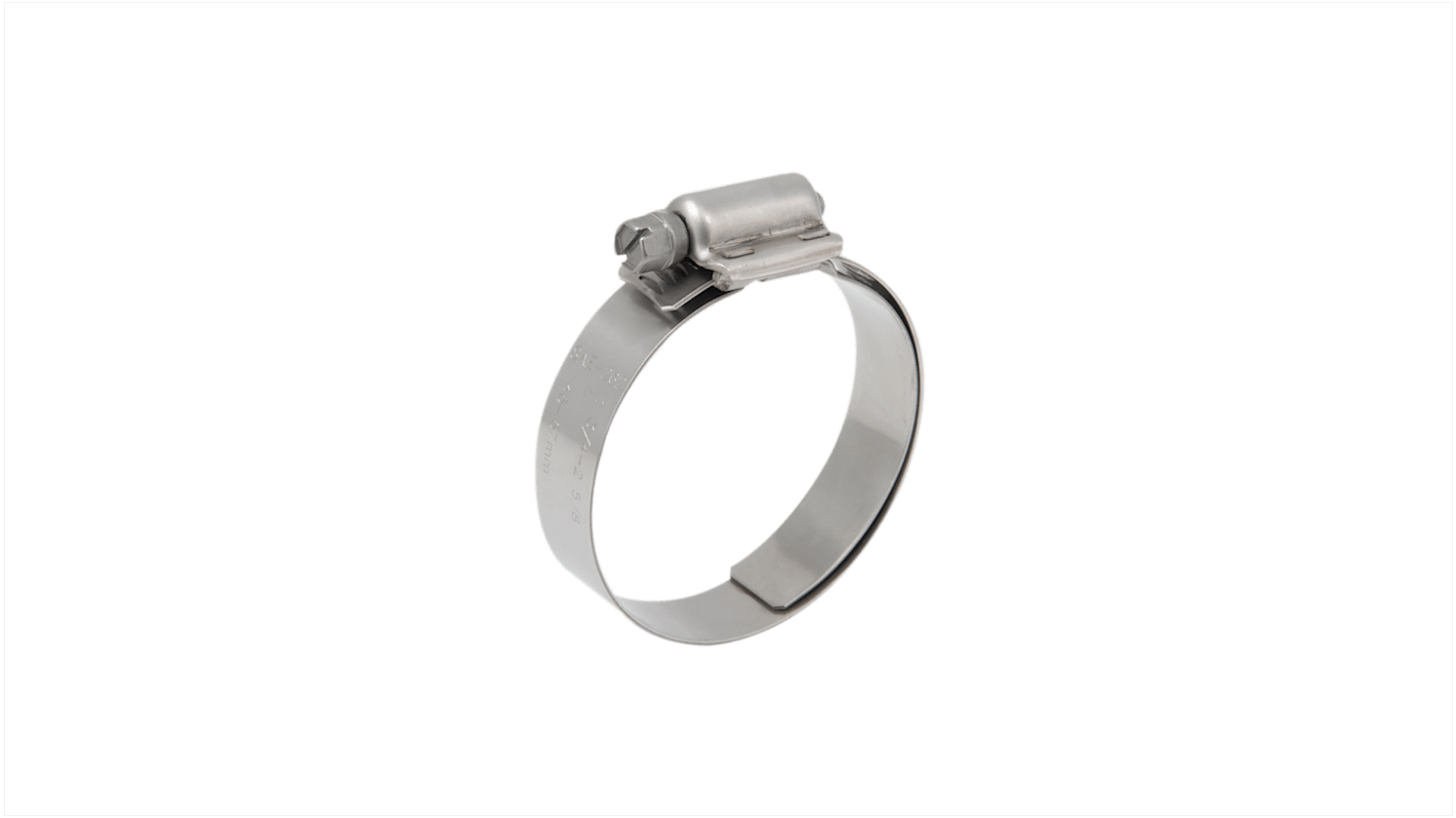 RS PRO Stainless Steel Slotted Hex Hose Clip, 16mm Band Width, 32 → 54mm ID