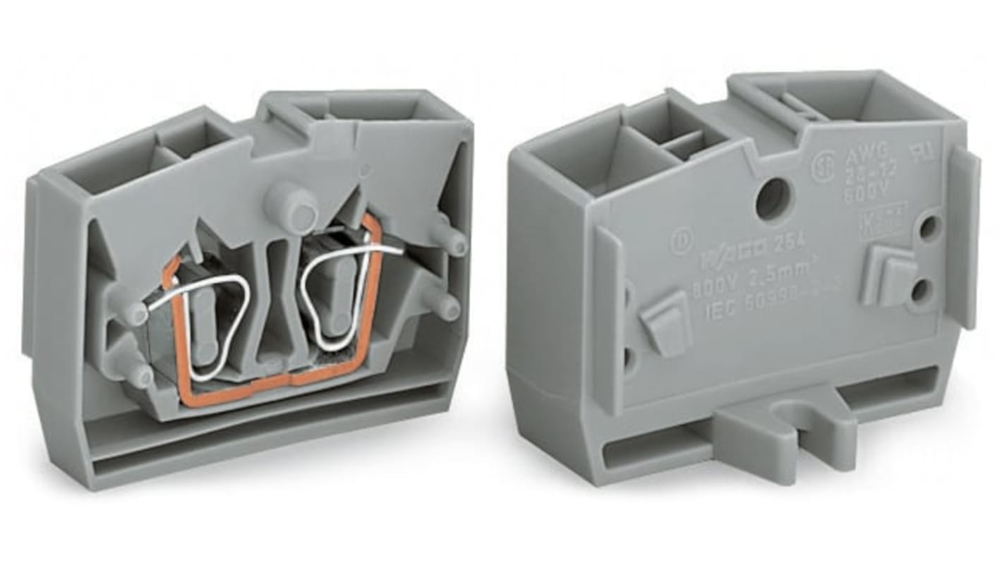 WAGO 264 Series Terminal Block, 4-Way, 24A, 28 → 12 AWG Wire, Cage Clamp Termination