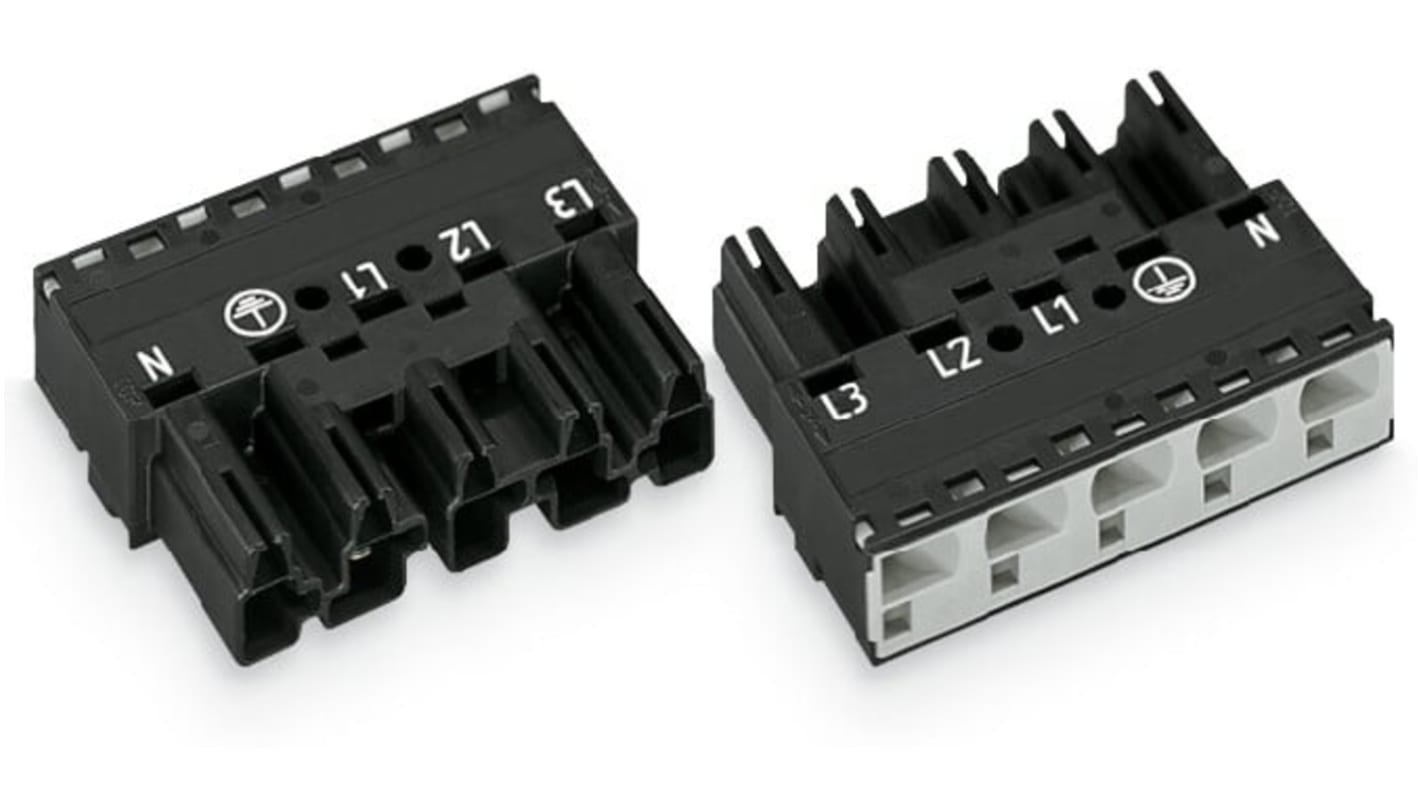 Conector de iluminación Macho 770, 5 Polos, Montaje de Cable, 400 V, 25A