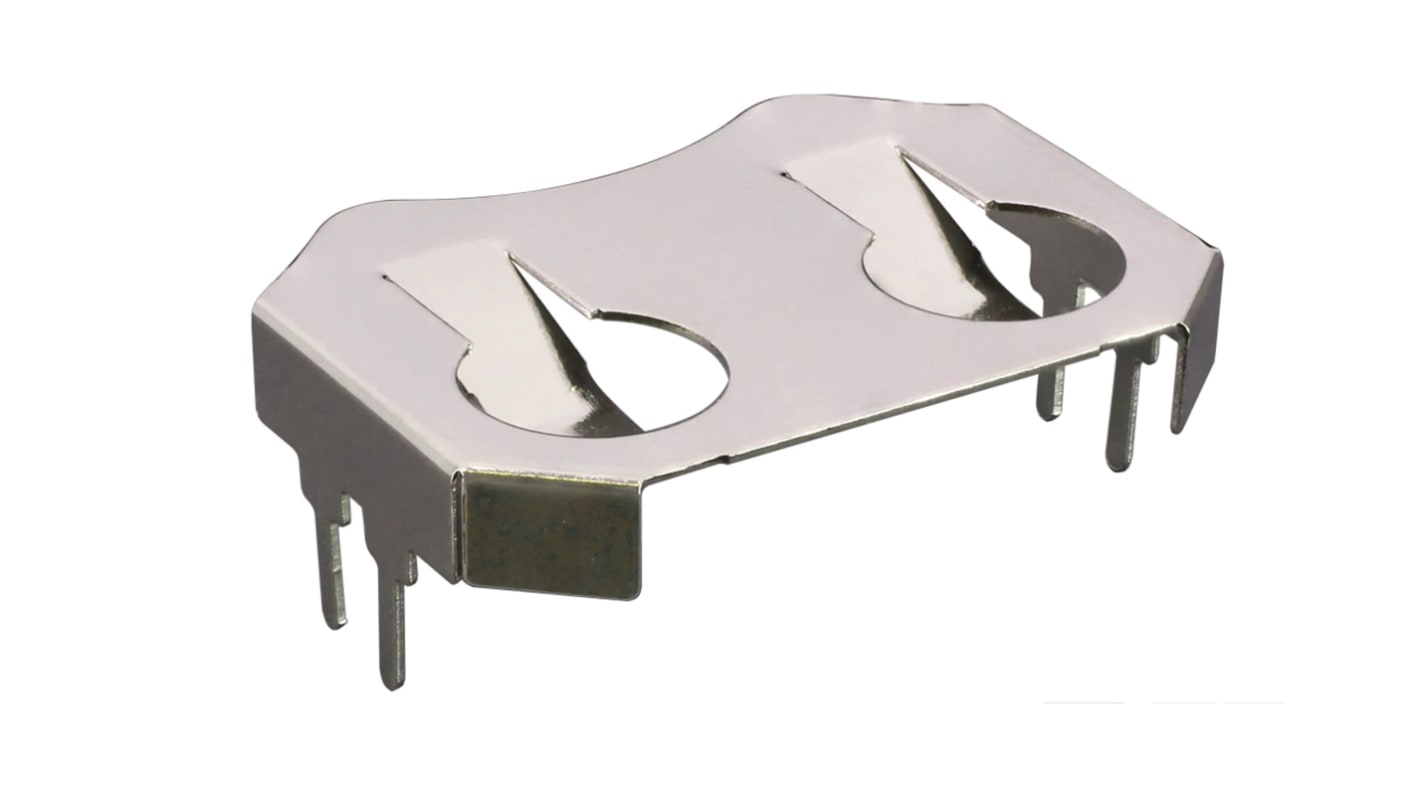 TE Connectivity Coin Cell Battery Holder, Leaf Spring Contact