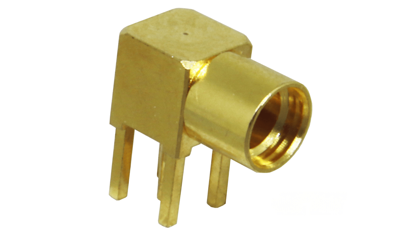 TE Connectivity, Jack PCB Mount MMCX Connector, Through Hole Termination, Right Angle Body
