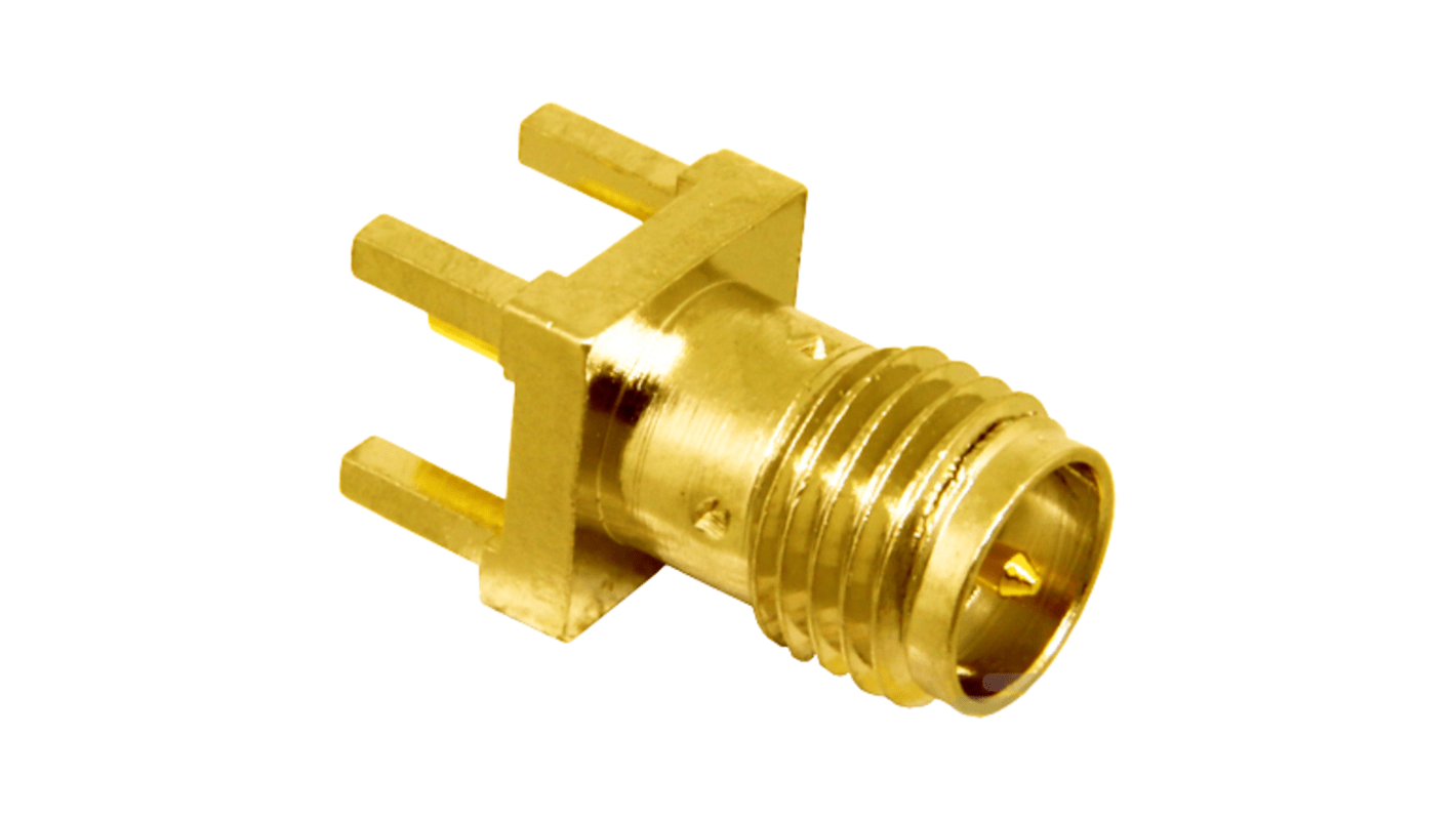 TE Connectivity, Jack PCB Mount SMA Connector, Through Hole Termination, Straight Body