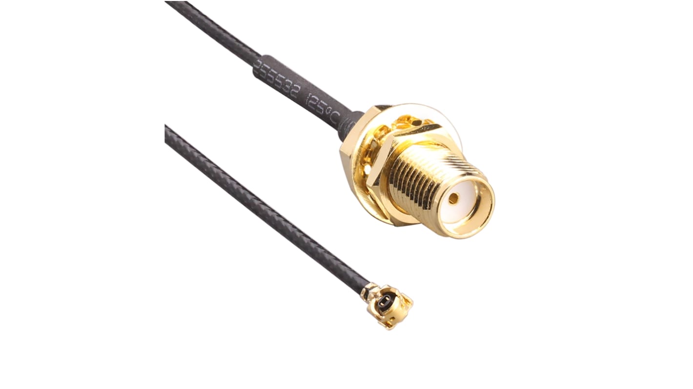 TE Connectivity Female U.FL to Male SMA, 200mm, UFL Coaxial, Terminated50 Ω