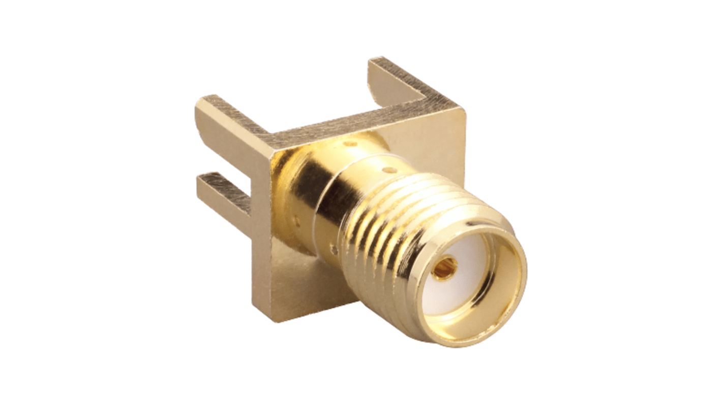 TE Connectivity, Jack PCB Mount SMA Connector, Solder Termination, Straight Body