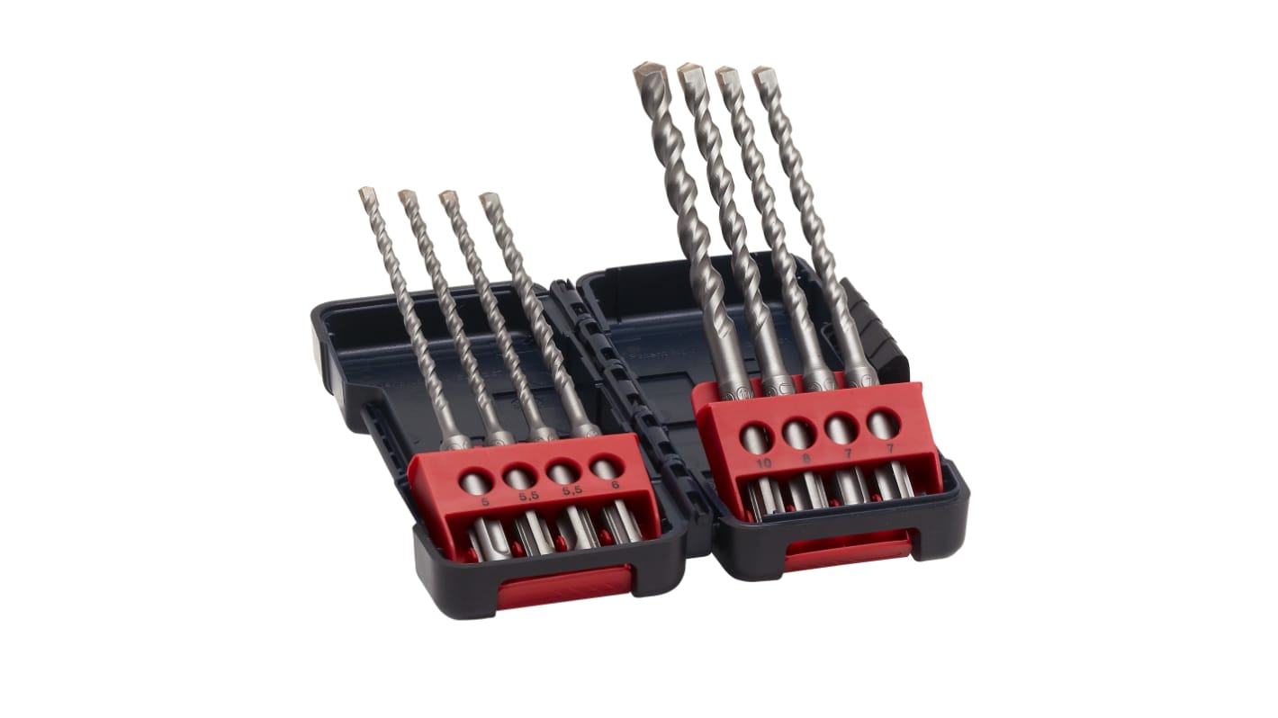 2607019904 Bosch 8 Piece Twist Drill Bit Set for Masonry 10mm Max 5mm Min RS