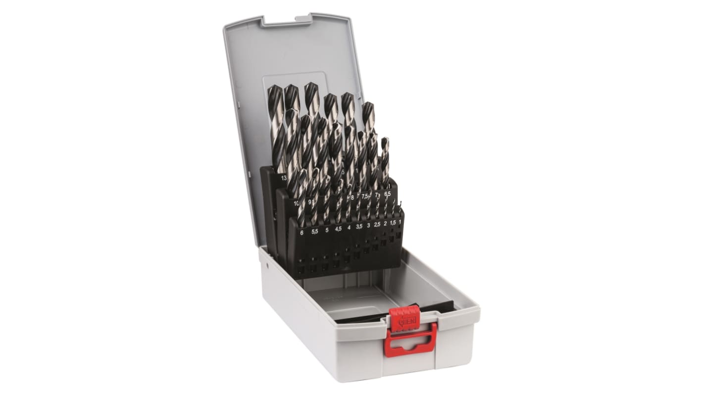 Coffret de forets Métal Jeu de forets torsadés Bosch 1mm à 13mm, 25 pièces