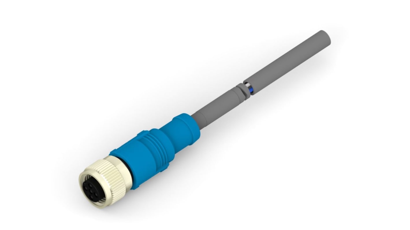 TE Connectivity 电缆组件, 1.5m长, M12直向母座转M12