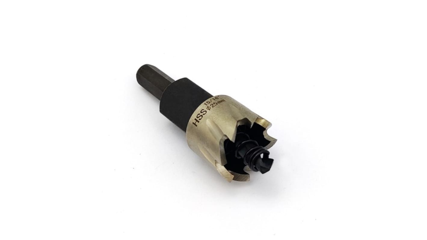 RS PRO HSS Lochsäge mit Zentrierbohrer, Ø 25mm / Bohrtiefe 11mm