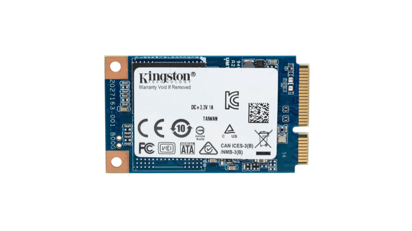 Disco duro SSD interno mSATA Kingston de 128 GB, SATA III, 3D TLC, para aplicaciones industriales