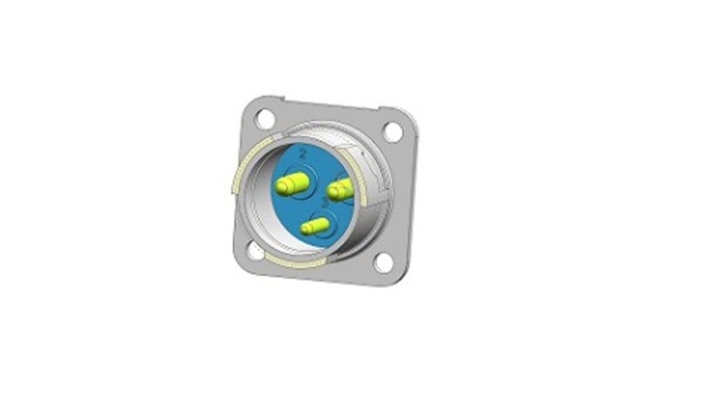 Jaeger Circular Connector, 3 Contacts, Panel Mount, Plug, Male, IP50, IP54, Rapid Series Series