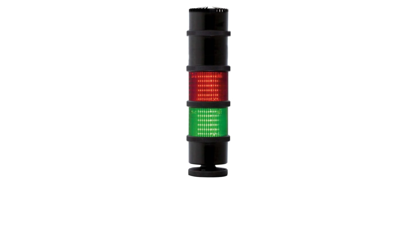 RS PRO LED Signalturm 12-stufig Linse Grün/Rot Filament/Warnsummer, Stetig, Stroboskop