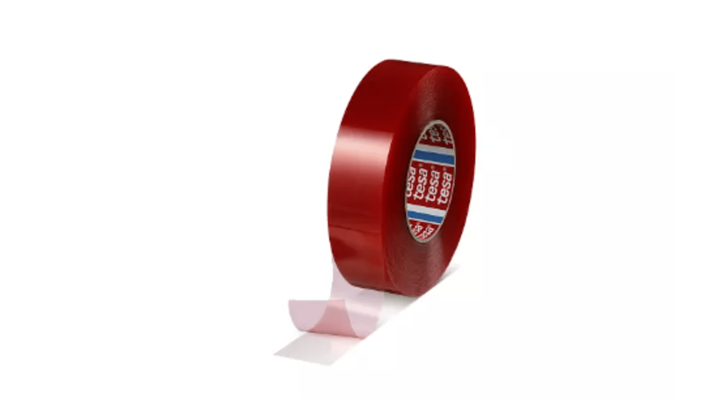 Tesa 4965 Transparent Double Sided Polyester Tape, 0.205mm Thick, 11.5 N/cm, PET Backing, 12mm x 50m