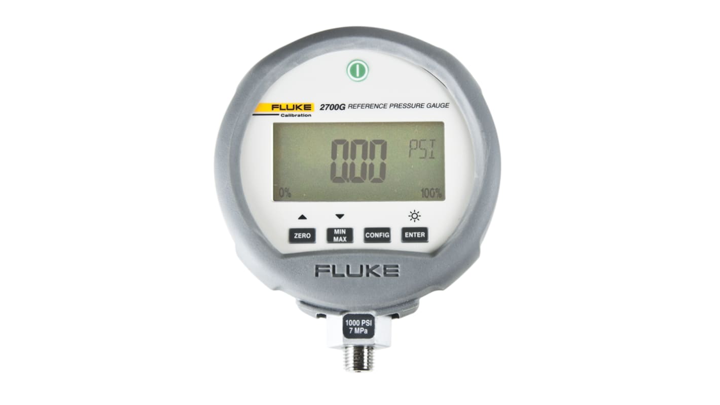 Fluke calibration 1/4 NPT Digital Pressure Gauge 700psi Bottom Entry, 2700G-BG700K, -12psi min.