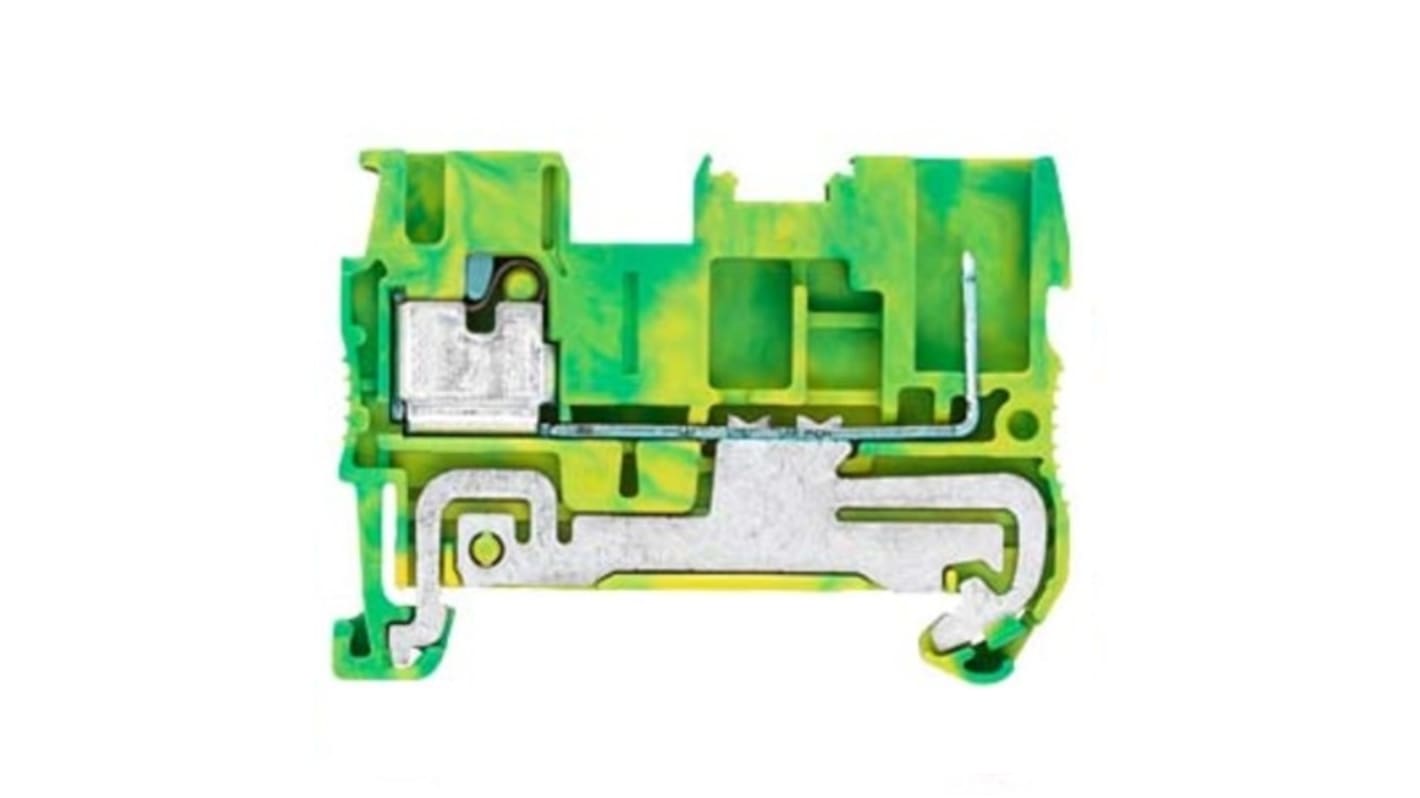 Siemens 8WH Series Green, Yellow Din Rail Terminal, 2.5mm², 1-Level, Plug In, Spring Loaded Termination, CSA