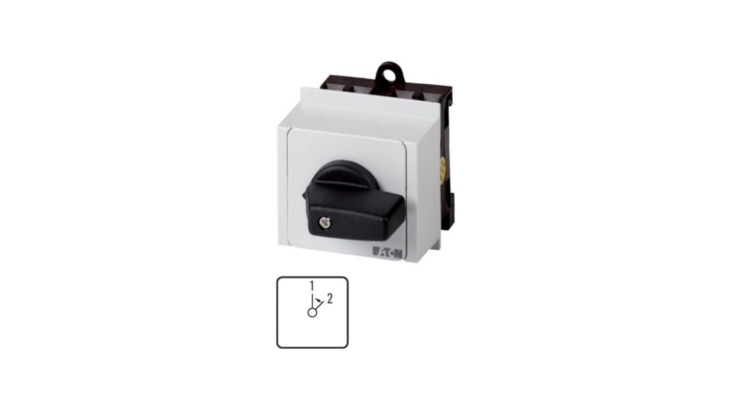 Eaton, 1P 2 Position 45° Changeover Cam Switch, 690V (Volts), 20A, Short Thumb Grip Actuator