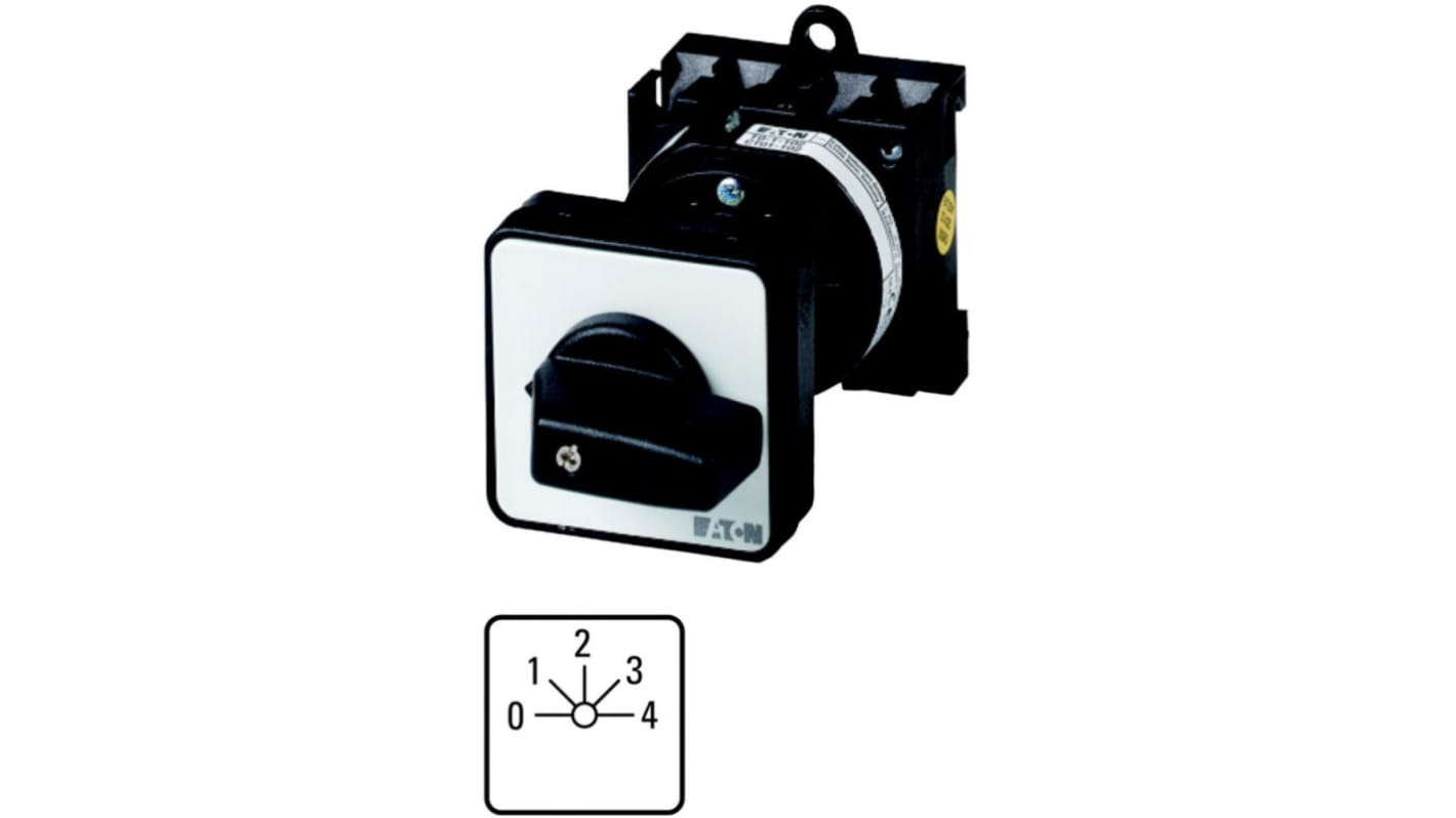 Eaton, 1P 5 Position 45° Multi Step Cam Switch, 690V (Volts), 20A, Toggle Actuator