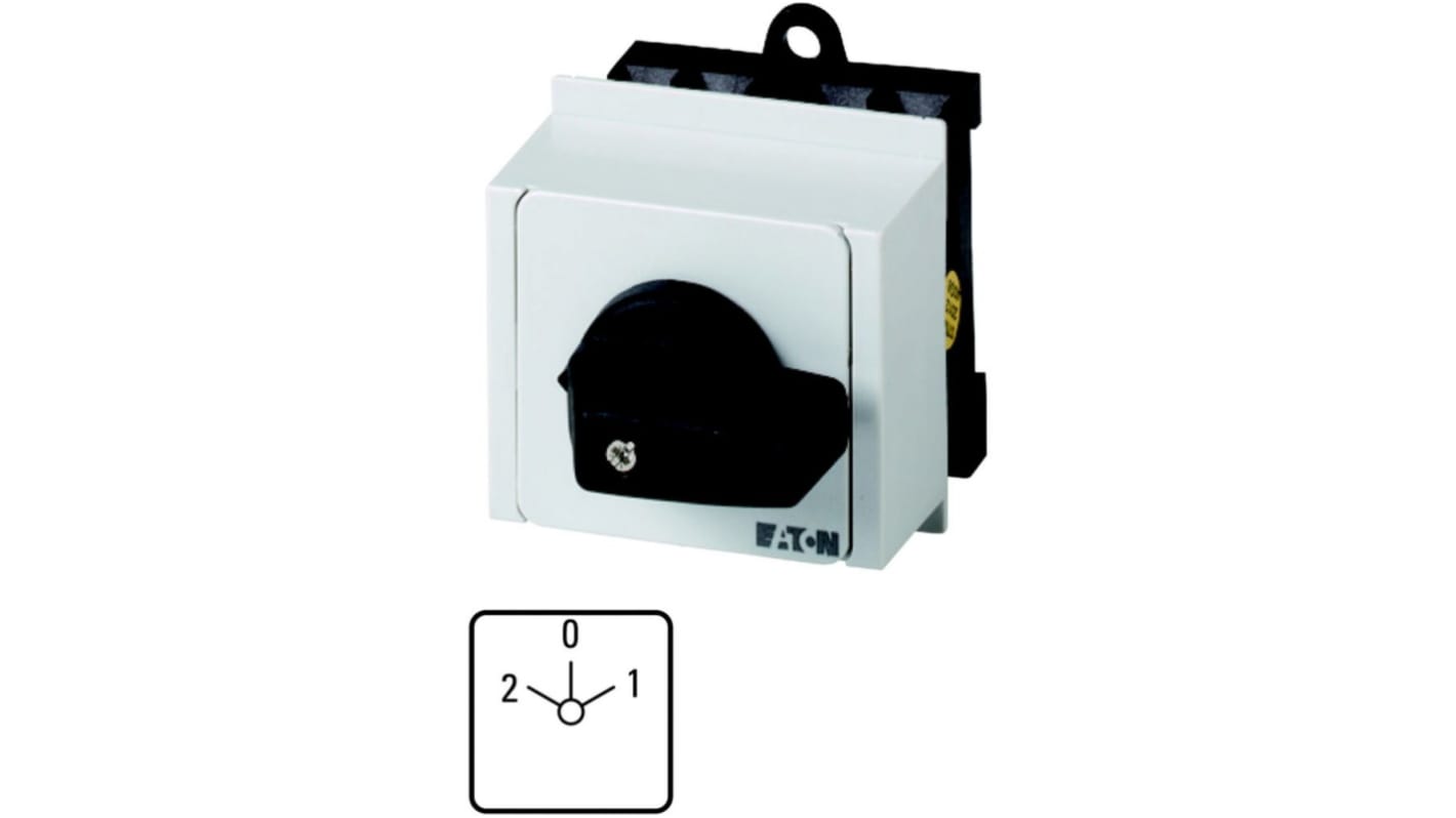 Eaton, 1P 3 Position 45° Changeover Cam Switch, 690V (Volts), 20A, Short Thumb Grip Actuator