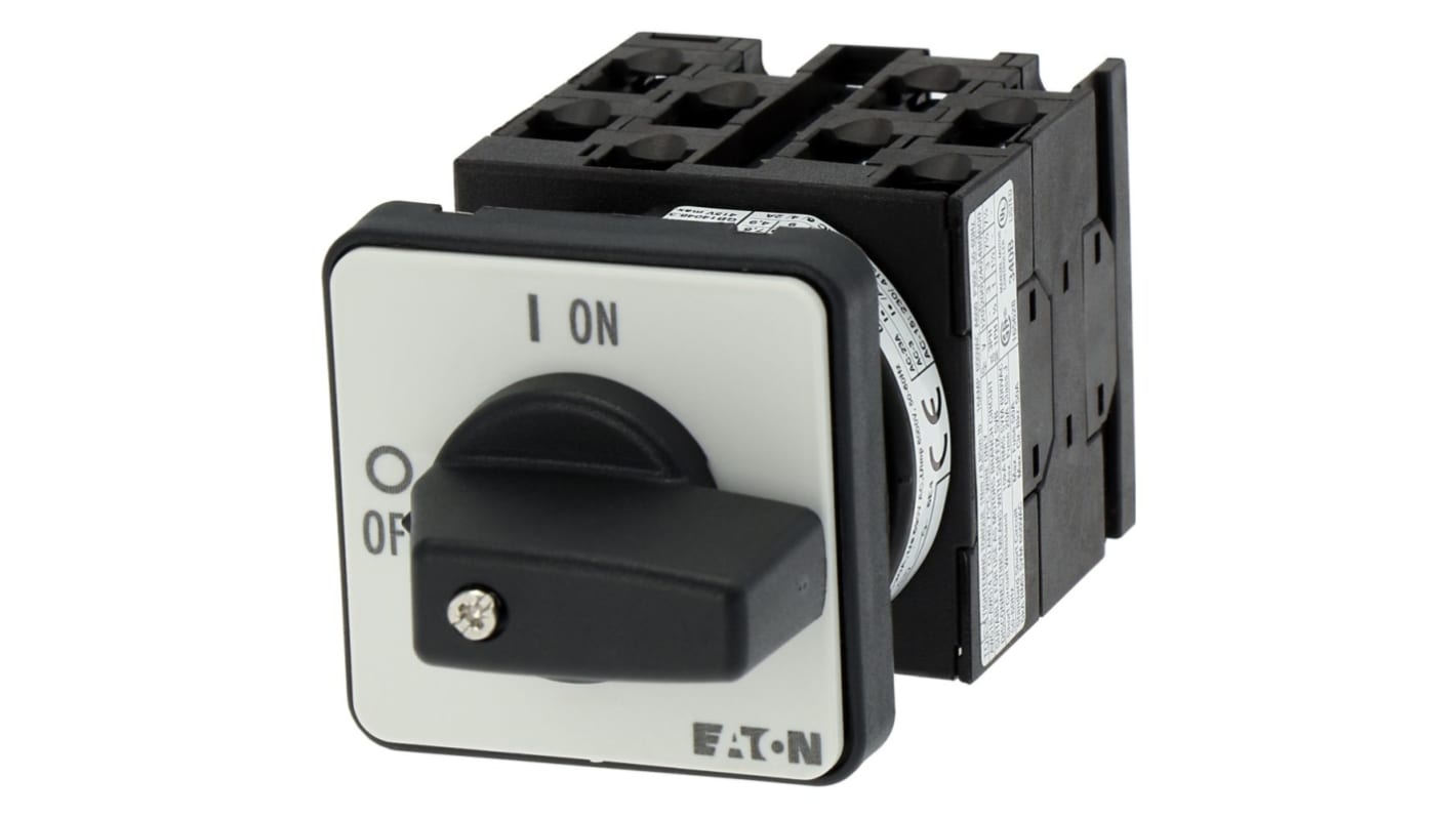 Eaton, 8P 2 Position 90° On-Off Cam Switch, 690V (Volts), 20A, Short Thumb Grip Actuator