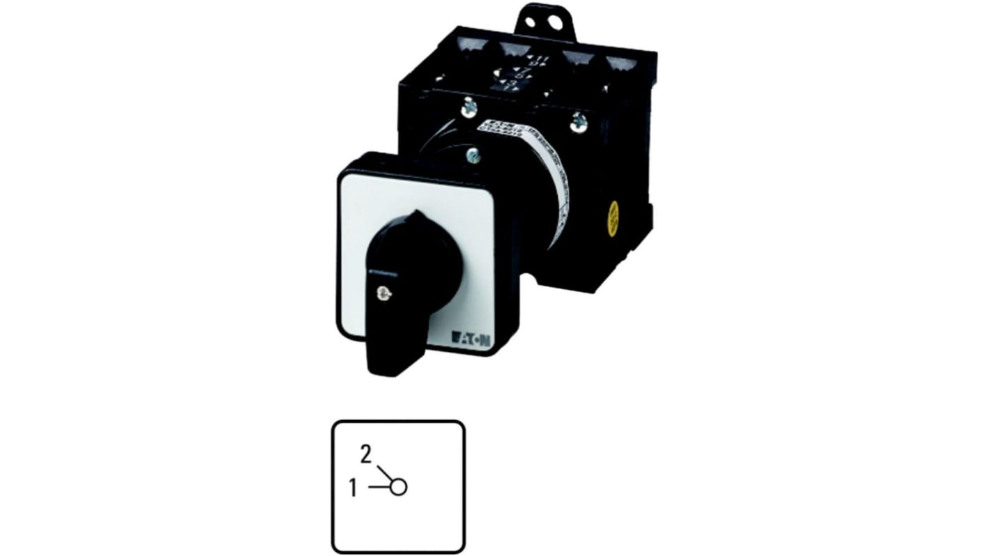 Eaton, 2P 2 Position 45° Multi Step Cam Switch, 690V (Volts), 32A, Toggle Actuator