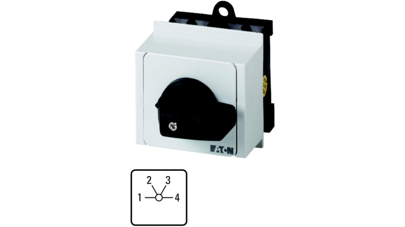 Eaton, 1P 4 Position 60° Multi Step Cam Switch, 690V (Volts), 20A, Toggle Actuator