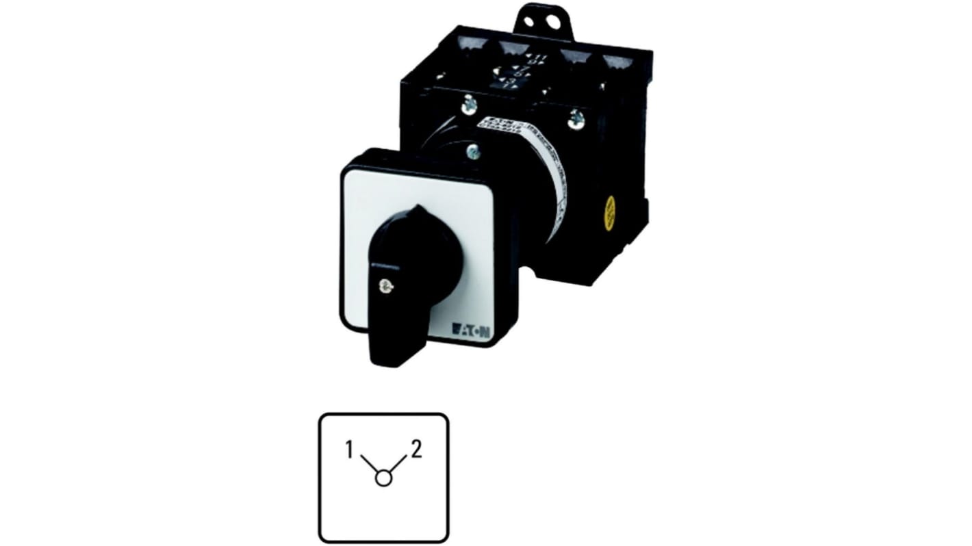 Eaton, 1P 2 Position 90° Changeover Cam Switch, 690V (Volts), 32A, Short Thumb Grip Actuator