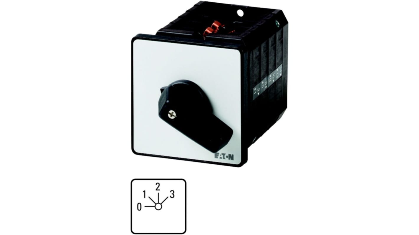 Eaton, 1P 4 Position 45° Multi Step Cam Switch, 690V (Volts), 100A, Short Thumb Grip Actuator