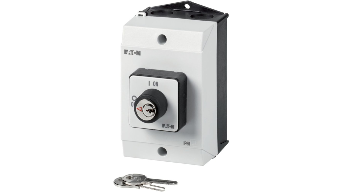 Eaton, 2P 2 Position 90° On-Off Cam Switch, 690V (Volts), 20A, Key Actuator