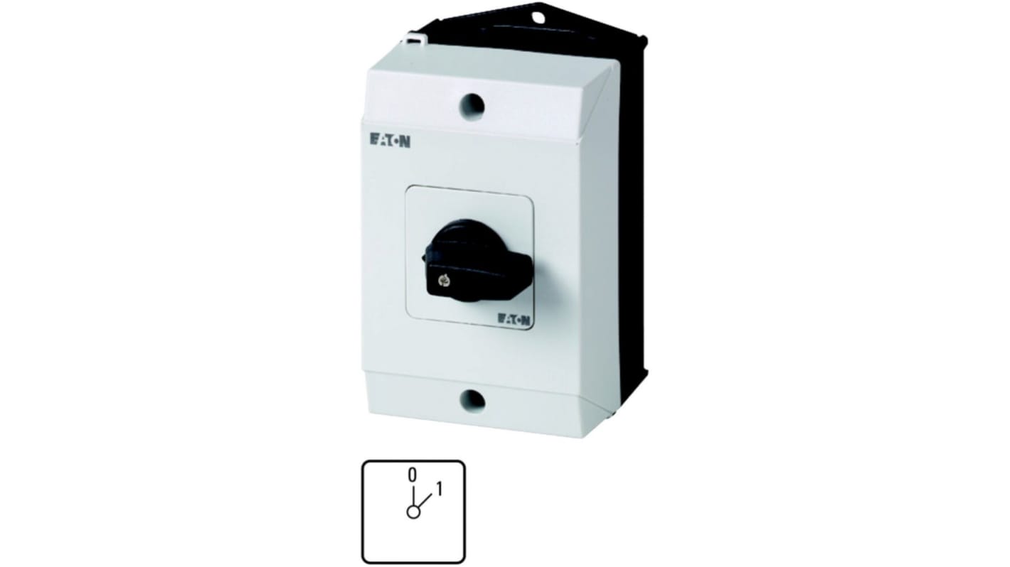 Eaton, 1P 2 Position 45° On-Off Cam Switch, 690V (Volts), 20A, Toggle Actuator
