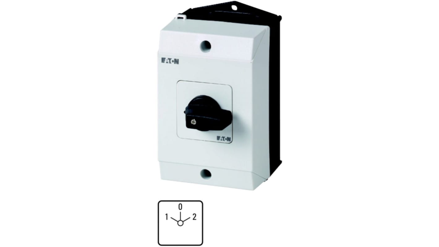 Eaton, 1P 3 Position 45° Motor Reversing Cam Switch, 690V (Volts), 20A, Short Thumb Grip Actuator