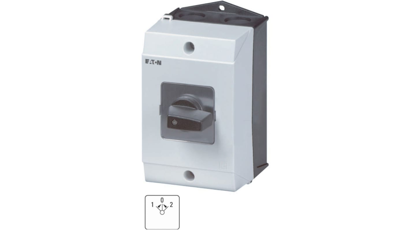 Eaton, 3P 3 Position 45° Changeover Cam Switch, 690V (Volts), 32A, Short Thumb Grip Actuator