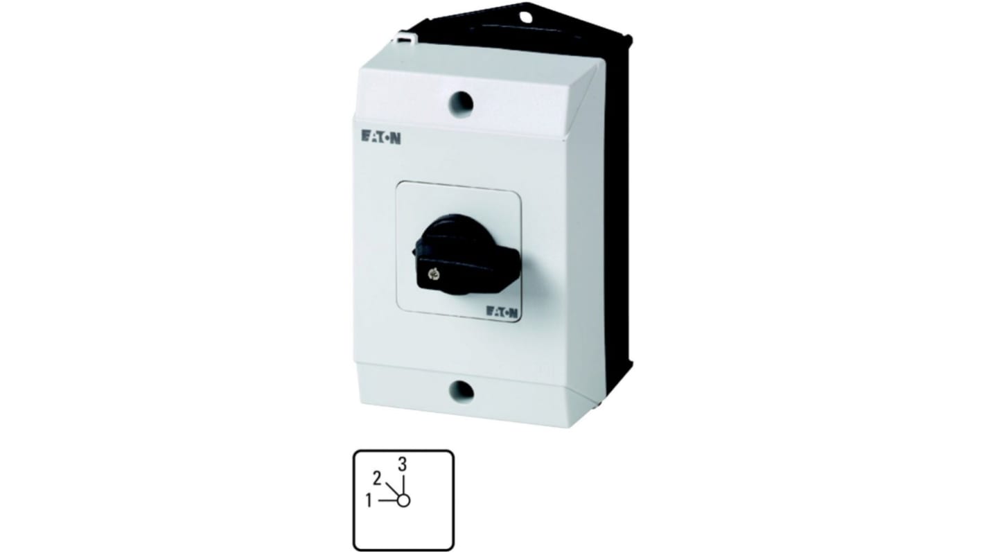 Eaton, 2P 2 Position 45° Multi Step Cam Switch, 690V (Volts), 20A, Toggle Actuator