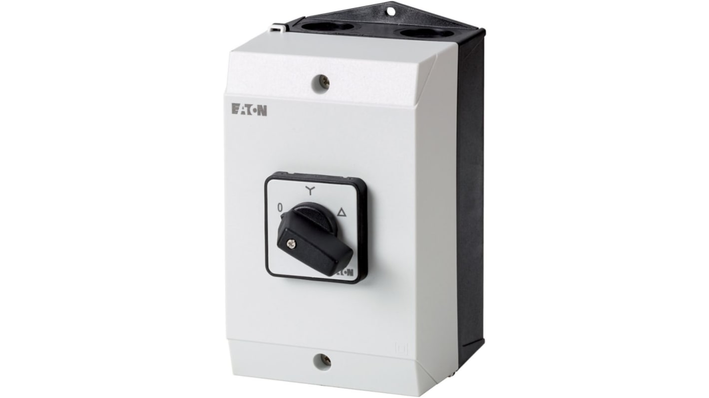Eaton, 3P 3 Position 60° Star Delta Cam Switch, 690V (Volts), 32A, Short Thumb Grip Actuator