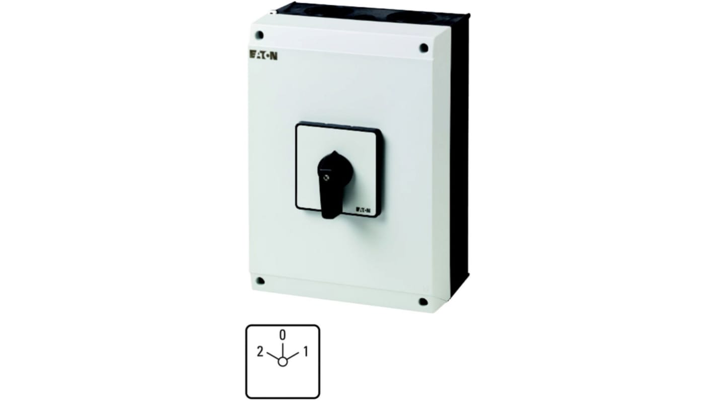 Eaton, 4P 3 Position 60° Changeover Cam Switch, 690V (Volts), 100A, Short Thumb Grip Actuator